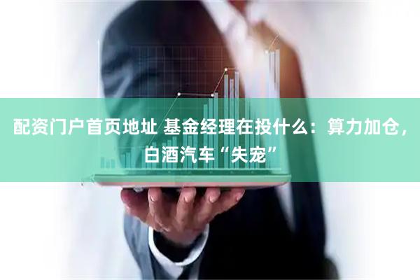 配资门户首页地址 基金经理在投什么：算力加仓，白酒汽车“失宠”